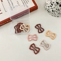 Barrettes à cheveux étoile et cœur tons marron Morandi avec boîte de rangement transparente - Forme de nœud papillon