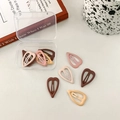 Barrettes à cheveux en forme de cœur mat, tons café avec boîte de rangement - Forme de Cœur