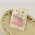 Sweet pink plaid woven geometric drop and rectangle BB hair clips for children - White Wool Pink Weaving Style (NK732)