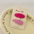 Set di fermagli per capelli in tweed rosa e velluto su cartoncino e piatto - Stile Bianco Rosa Peluche Viola (NK732)