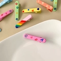 Barrettes à cheveux colorées macaron avec motifs de fleurs et de cœurs pour filles - Rose