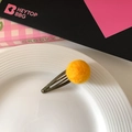 Barrette BB douce en boule de laine feutrée jaune avec pince goutte métal vintage - Doré