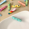 Barrettes à cheveux macaron aux couleurs pastel avec motifs de nuages et de cœurs - Visage Souriant Bleu