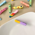 Lot de barrettes à cheveux macaron colorées avec motifs mignons et fini mat - Jaune & Violet