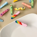 Colorful oval hair clips set with cartoon cloud and flower patterns for girls - Colorful
