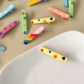 Macaron colorful duckbill hair clips with heart and rainbow cartoon patterns - Yellow