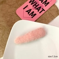 Chic 7.2cm pink faux mink fur BB hair clip with a soft aesthetic for winter styling - Water Drop / 7.2CM / Pink