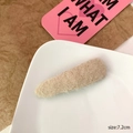 Beige faux fur water drop hair clip with soft knitted texture for side bangs styling - Water Drop / 7.2CM / Khaki
