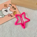 Cute star-shaped matte snap hair clip in vibrant rose pink for girls hair styling - Fluorescent Rose Red
