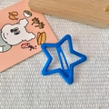 Minimalist matte bright blue star hair clip for girls for daily hairstyling - Fluorescent Blue