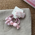 3-piece pink floral kids hair accessories set with lace flowers and bow clips - Pink Flower Bow Style (5280598685366)