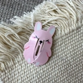 Simpatica molletta per capelli a forma di coniglio rosa per bambini con clip a scatto - Coniglio Rosa