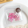 Five-piece star-shaped BB hair clips set in pink and plaid glitter patterns - Pink Series
