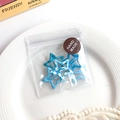 Set of star-shaped snap hair clips with blue plaid and glitter finish for girls - Blue Series