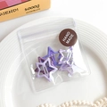 Star-shaped purple hair clips set featuring sequins and checkered patterns for girls - Purple Series