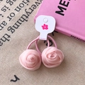 Paio di elastici per capelli con rose di pizzo rosa chiaro fatti a mano per bimbe - Rosa