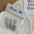 Set of four silver glitter star hair clips with shimmering finish for girls styling - Drop Shape Inner Glitter