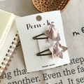 Barrettes à cheveux étoile rose mignonnes en tissu pailleté avec base en métal - Forme d'Étoile (NK857) / Pince à Cheveux Rose