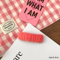 Pink plush oval hair clip in soft fleece fabric with 6.4cm length measurement - Pink Square (6.4cm)