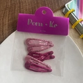 Set di quattro fermagli per capelli BB scintillanti rosa e viola per bambine - Goccia Glitter