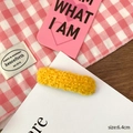 Sweet yellow plush lamb wool oval hair clip for women with 6.4cm length measurement - Yellow Square (6.4cm)