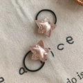 Élastiques à cheveux avec étoiles en similicuir rose pour filles et enfants - Forme d'Étoile (NK857) / Chouchou rose