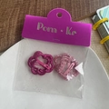 Fermagli per capelli BB a forma di stella glitter viola e rosa per bambine - Fiore Glitter