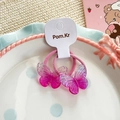 Set di elastici per capelli a farfalla rosa viola con acrilico sfumato ed elastici - Serie Rosa