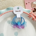 Set di elastici per capelli a farfalla con sfumatura blu-viola su scheda bianca - Serie Blu