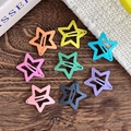 Set de ocho pinzas para el cabello metálicas con forma de estrella en colores vivos - Pintado Hueco (Estilo 2)