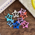 Set de ocho pinzas para el pelo con forma de estrella mate en varios colores para niñas - Pintado Mate (Estilo 3)