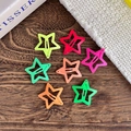 Set de 7 pinzas para el pelo con forma de estrella en metal mate para niños estilo dopamina - Superficie Mate (Estilo 4)