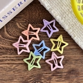 Star-shaped hair clips in seven macaron colors with glitter finish for girls - Glitter Sequins (Style 9)