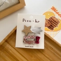 Sparkly sequin hair clip set with star and bow details for kids on a card - Shooting Star