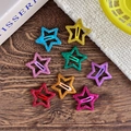 Set of 8 colorful glitter star-shaped hair clips for kids in vibrant dopamine colors - Glitter Decorated (Style 11)