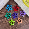 Set of 7 colorful star-shaped metal snap hair clips for girls in vibrant dopamine colors - Colorful Hollow (Style 12)
