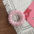 Elastisches Spiral-Haargummi in Hellrosa mit transparenter Textur für Mädchen - Rosa