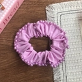 Pinkish purple scrunchie with faux pearls for high ponytail hairstyles - Purple