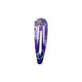 Barrette à cheveux violette à fleurs avec motif floral jaune et papillon bleu - Style Papillon Floral Violet (NK783)