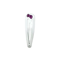 Cute white metal BB hair clip featuring a pink bow tie with black outlines for girls - White Pink Bow Style (NK783)
