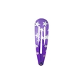 Purple snap hair clip with silver star patterns for a stylish and cute look - Purple Stars Style (Style 8)