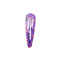 Purple BB hair clip with pink cherry print design in a sleek water drop shape finish - Purple Cherry Style (Style 15)