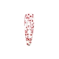 White snap hair clip with red star patterns in a classic teardrop shape for women - White Red Heart Star Style (Style 20)