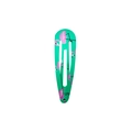 Mint green metal snap hair clip with pink flamingo print and teardrop镂空 design - Mint Green Flamingo Style (Style 21)