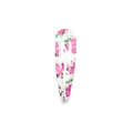 Floral print metal BB hair clip with white base and pink rose pattern for women - White Pink Roses Style (Style 22)