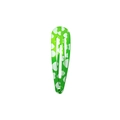 Green metal snap hair clip with white heart print pattern for women and girls - Green White Hearts Style (Style 25)