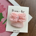 Set de pinzas para el cabello de encaje rosa con perlas para niñas y bebés - Rosa