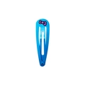 Blue metal drop hair clip featuring a purple bow print for girls and women - Blue Bow Style (Style 27)