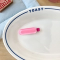 Barrette rectangulaire rose bonbon en résine mate translucide pour filles et enfants - Rose rouge