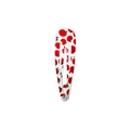 Classic white teardrop BB hair clip featuring a cute red apple print design - White Red Apple Style (Style 28)